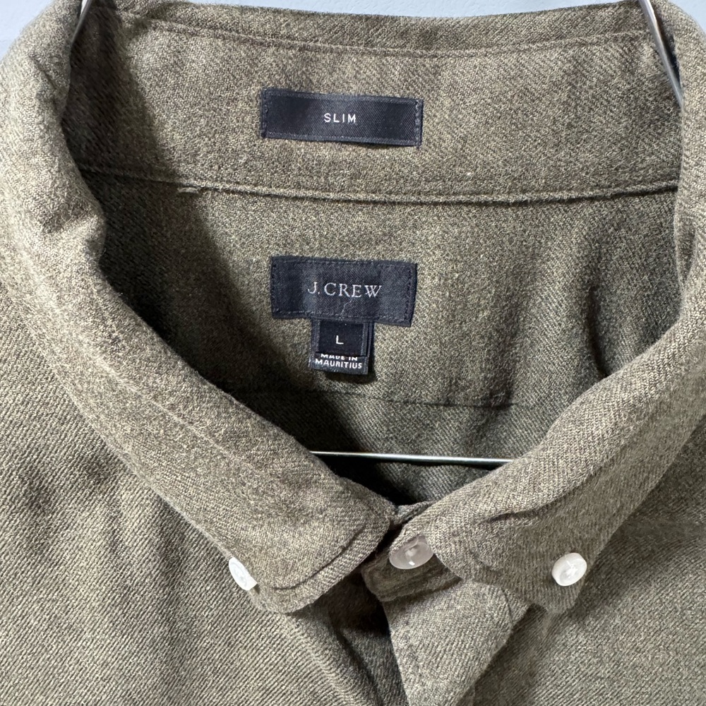 J. Crew Men's Casual Olive Button Down Shirt